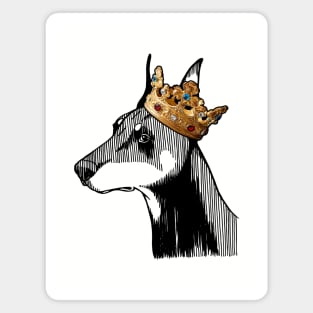 Doberman Pinscher Dog King Queen Wearing Crown Magnet